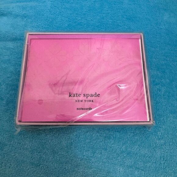 NEW kate spade Pink Neon Spade Flower Notecard Set - Picture 2 of 5